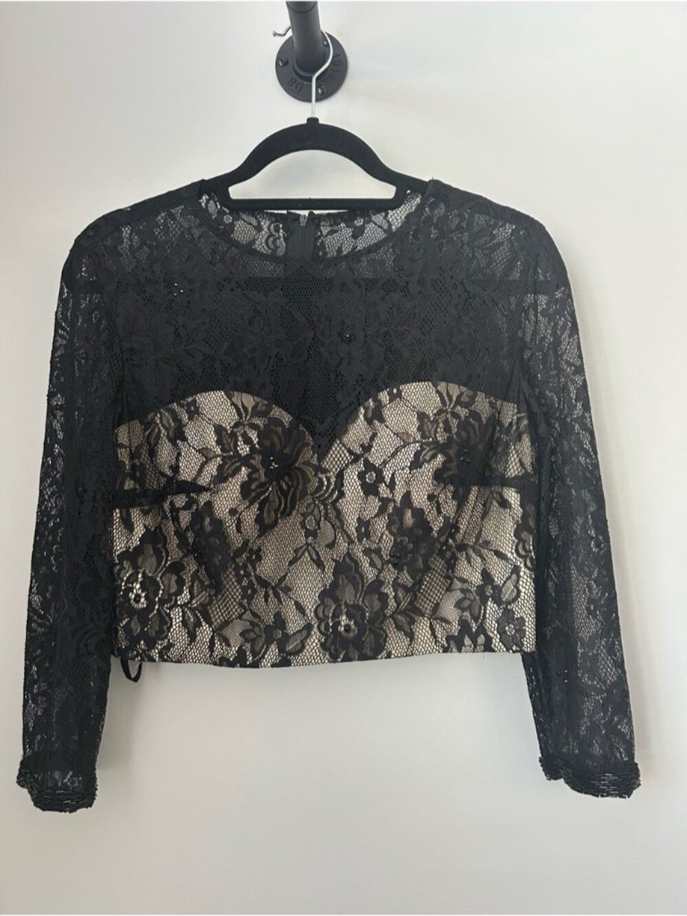 Nina Canacci Lace Overlay Crop Top